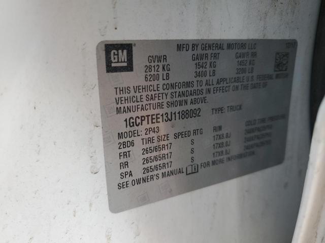 1GCPTEE13J1188092 - 2018 CHEVROLET COLORADO ZR2 WHITE photo 13