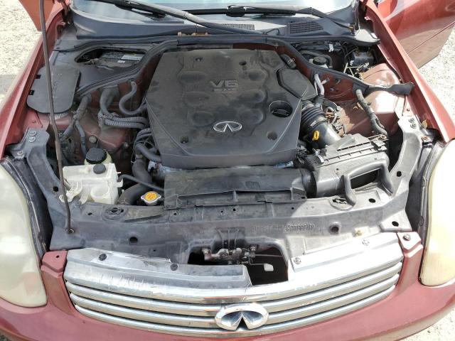 JNKCV51F44M708912 - 2004 INFINITI G35 RED photo 11