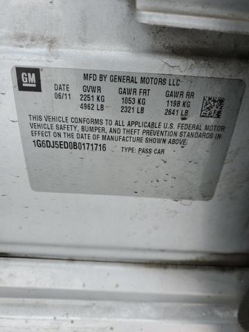 1G6DJ5ED0B0171716 - 2011 CADILLAC CTS PERFORMANCE COLLECTION ვერცხლისფერი ფოტო 12