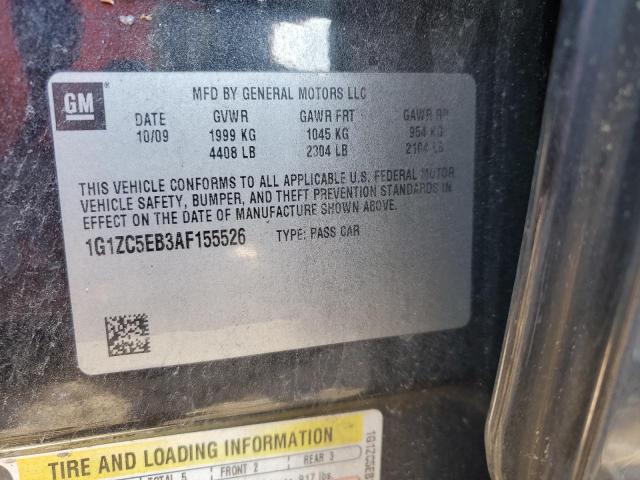 1G1ZC5EB3AF155526 - 2010 CHEVROLET MALIBU 1LT Қара фото 12