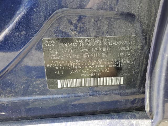 5NPEC4AC7BH125192 - 2011 HYUNDAI SONATA SE BLUE photo 12