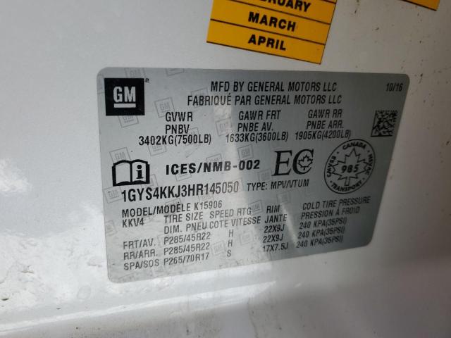 1GYS4KKJ3HR145050 - 2017 CADILLAC ESCALADE ESV PLATINUM Ақ фото 13