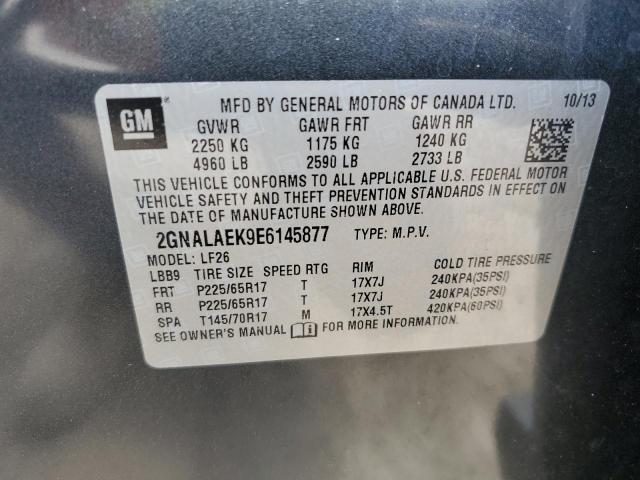 2GNALAEK9E6145877 - 2014 CHEVROLET EQUINOX LS GRAY photo 13