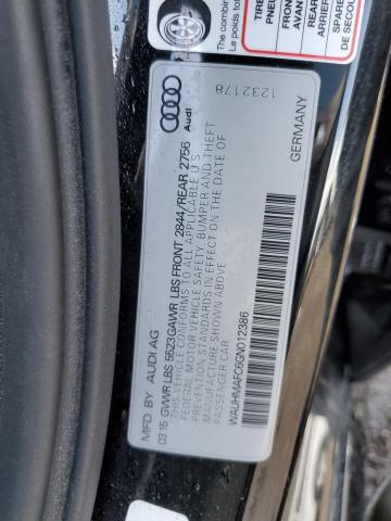 WAUHMAFC6GN012386 - 2016 AUDI A6 PRESTIGE შავი ფოტო 12