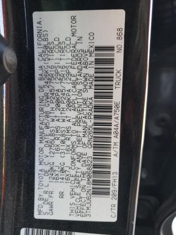 3TMJU62N18M068823 - 2008 TOYOTA TACOMA DOUBLE CAB PRERUNNER BLACK photo 12