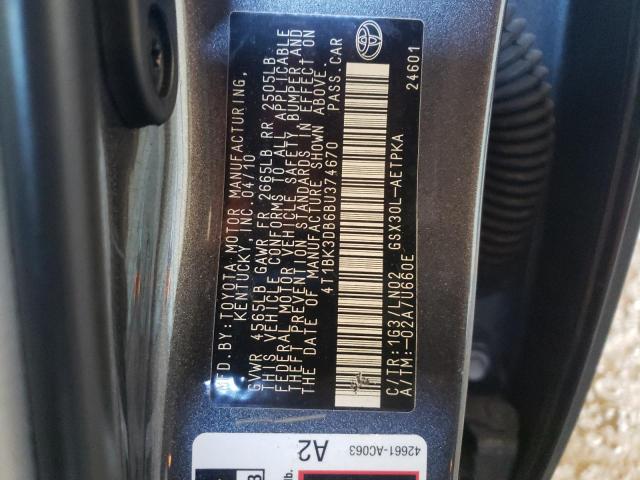 4T1BK3DB6BU374670 - 2011 TOYOTA AVALON BASE Grafit foto 13