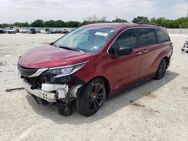 5TDXRKEC9MS056962 - 2021 TOYOTA SIENNA XSE RED photo 1