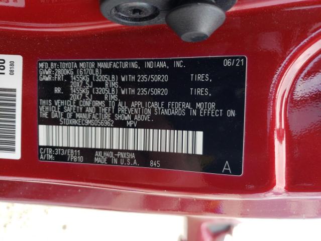 5TDXRKEC9MS056962 - 2021 TOYOTA SIENNA XSE RED photo 14