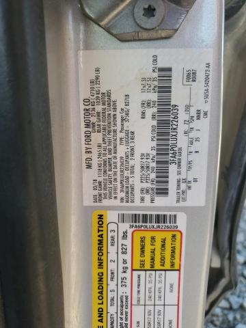 3FA6P0LUXJR226039 - 2018 FORD FUSION SE HYBRID SILVER photo 12