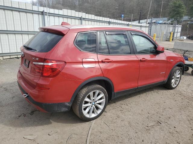 5UXWX9C34H0W69687 - 2017 BMW X3 XDRIVE28I RED photo 3