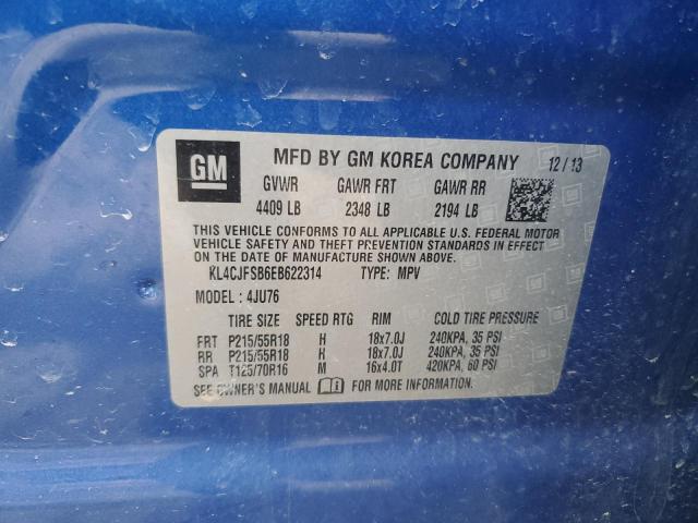 KL4CJFSB6EB622314 - 2014 BUICK ENCORE CONVENIENCE 蓝色 照片 13