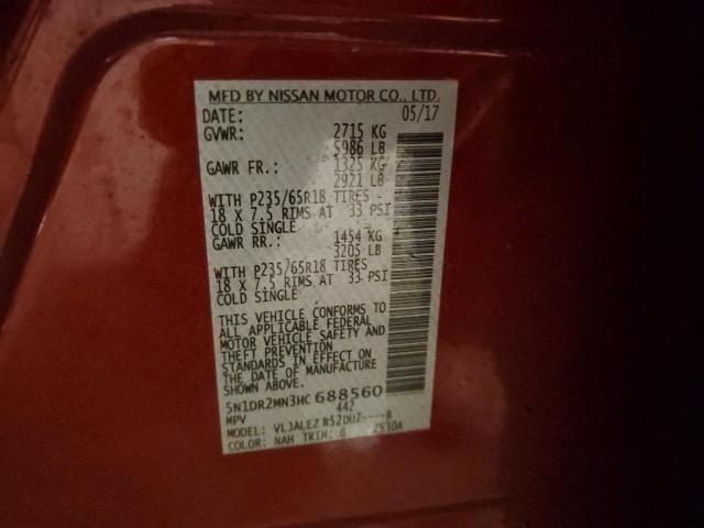 5N1DR2MN3HC688560 - 2017 NISSAN PATHFINDER S BURGUNDY photo 14