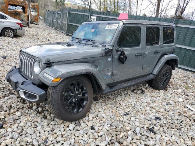 1C4JJXP65MW757824 - 2021 JEEP WRANGLER U SAHARA 4XE GRAY photo 1