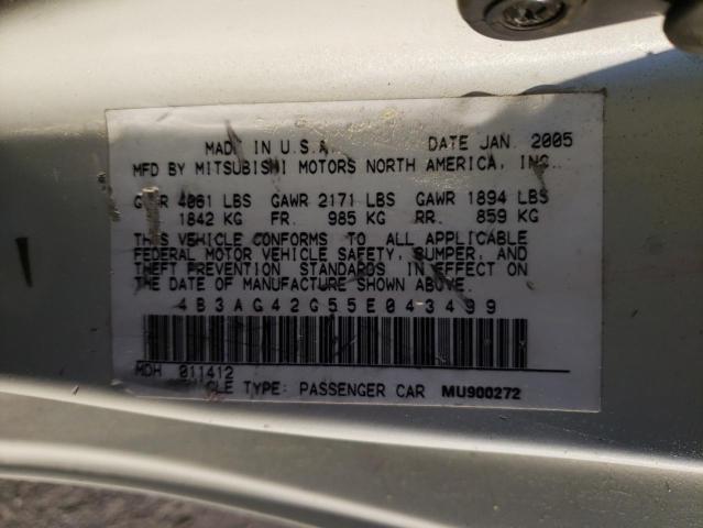 4B3AG42G55E043499 - 2005 DODGE STRATUS SXT WHITE photo 13