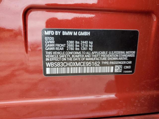 WBS83CH0XMCE95162 - 2021 BMW M5 RED photo 12