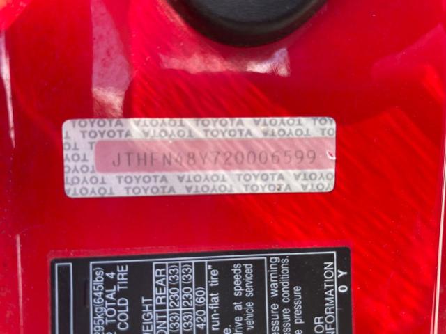 JTHFN48Y720006599 - 2002 LEXUS SC 430 RED photo 10