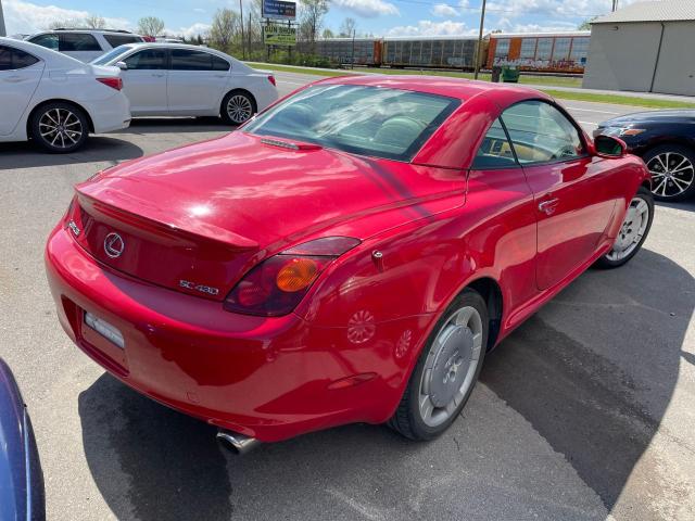 JTHFN48Y720006599 - 2002 LEXUS SC 430 RED photo 4