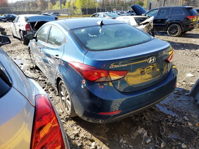 KMHDH4AE6FU377375 - 2015 HYUNDAI ELANTRA SE BLUE photo 2