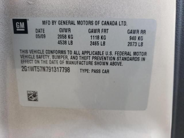 2G1WT57N791317798 - 2009 CHEVROLET IMPALA 1LT TAN photo 12