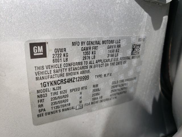 1GYKNCRS4HZ128999 - 2017 CADILLAC XT5 PREMIUM LUXURY SILVER photo 13