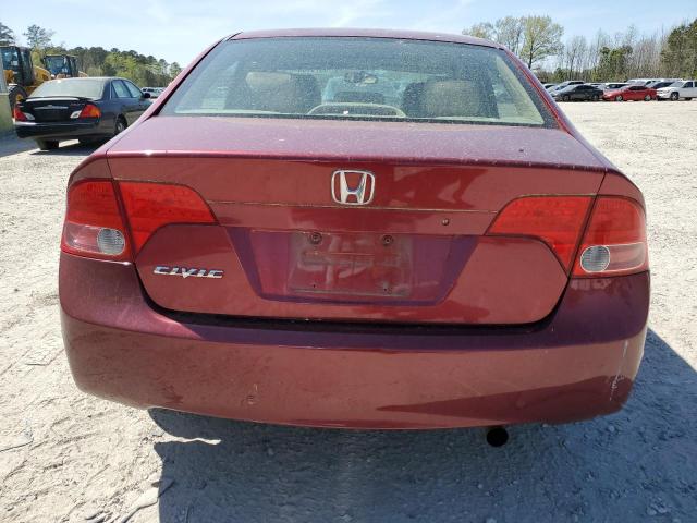 2HGFA16816H512513 - 2006 HONDA CIVIC EX RED photo 6