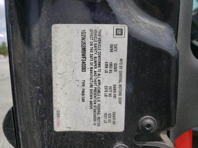 1G2WJ52M9WF340083 - 1998 PONTIAC GRAND PRIX SE BLACK photo 12