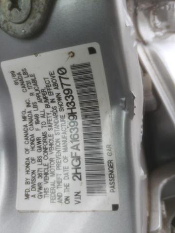 2HGFA16399H339770 - 2009 HONDA CIVIC VP SILVER photo 12