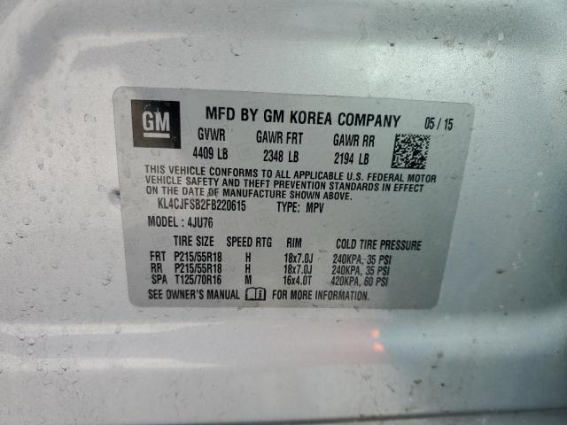 KL4CJFSB2FB220615 - 2015 BUICK ENCORE CONVENIENCE 银色 照片 13