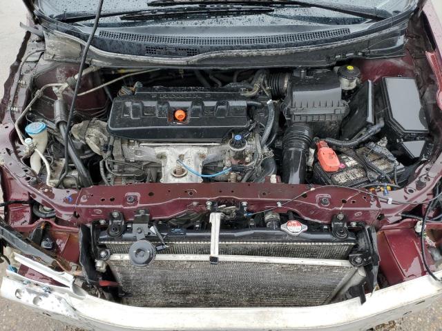 2HGFB2F51CH604628 - 2012 HONDA CIVIC LX MAROON photo 11