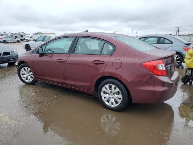 2HGFB2F51CH604628 - 2012 HONDA CIVIC LX MAROON photo 2