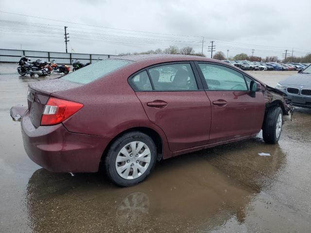 2HGFB2F51CH604628 - 2012 HONDA CIVIC LX MAROON photo 3