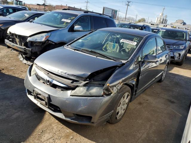 2HGFA16519H334760 - 2009 HONDA CIVIC LX GRAY photo 2