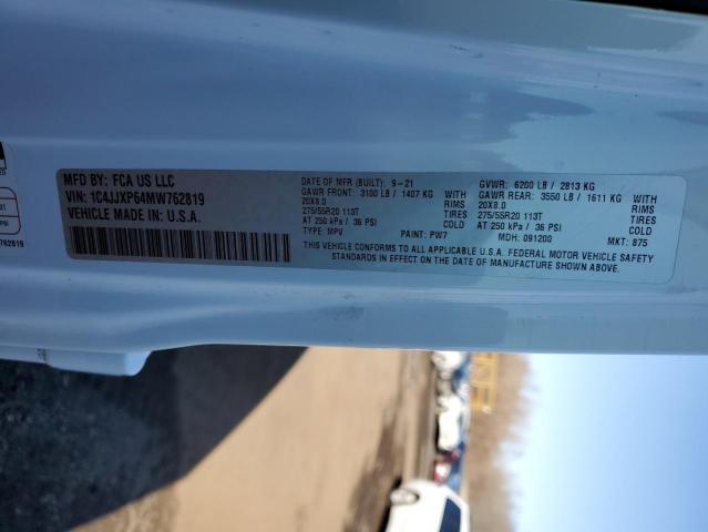 1C4JJXP64MW762819 - 2021 JEEP WRANGLER U SAHARA 4XE WHITE photo 12