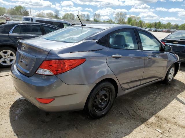 KMHCT4AE1EU587374 - 2014 HYUNDAI ACCENT GLS GRAY photo 3