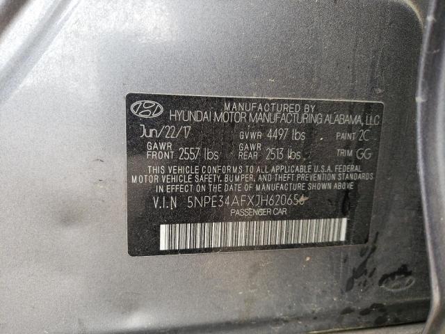 5NPE34AFXJH620656 - 2018 HYUNDAI SONATA SPORT GRAY photo 12