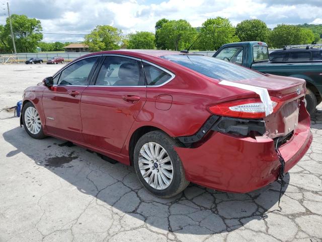 3FA6P0LU7GR323031 - 2016 FORD FUSION SE HYBRID RED photo 2