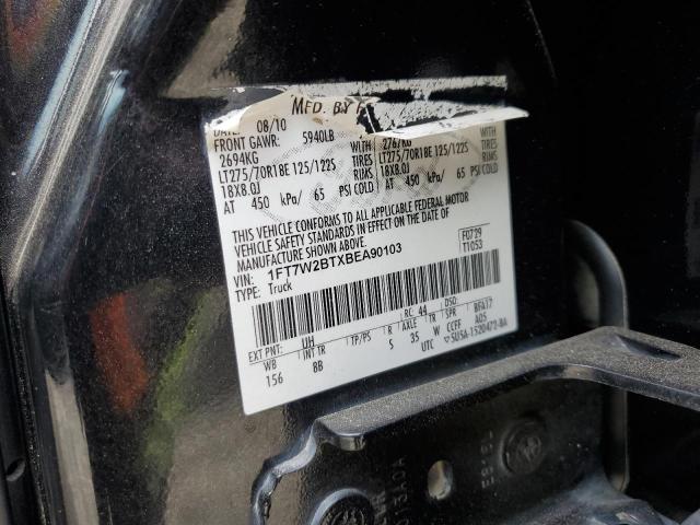 1FT7W2BTXBEA90103 - 2011 FORD F250 SUPER DUTY BLACK photo 13