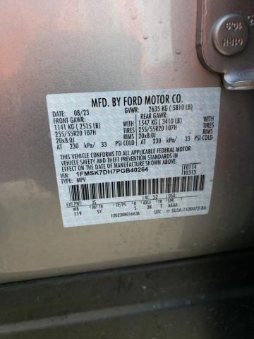 1FMSK7DH7PGB40264 - 2023 FORD EXPLORER XLT SILVER photo 13