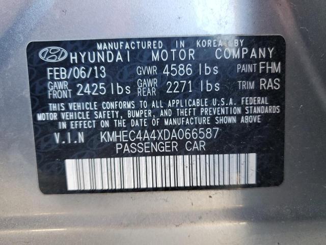 KMHEC4A4XDA066587 - 2013 HYUNDAI SONATA HYBRID SILVER photo 13