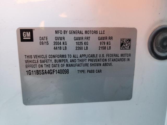 1G11B5SA4GF140098 - 2016 CHEVROLET MALIBU LIM LS თეთრი ფოტო 13