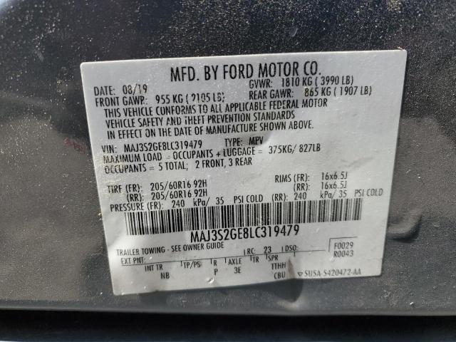 MAJ3S2GE8LC319479 - 2020 FORD ECOSPORT SE ლურჯი ფოტო 14