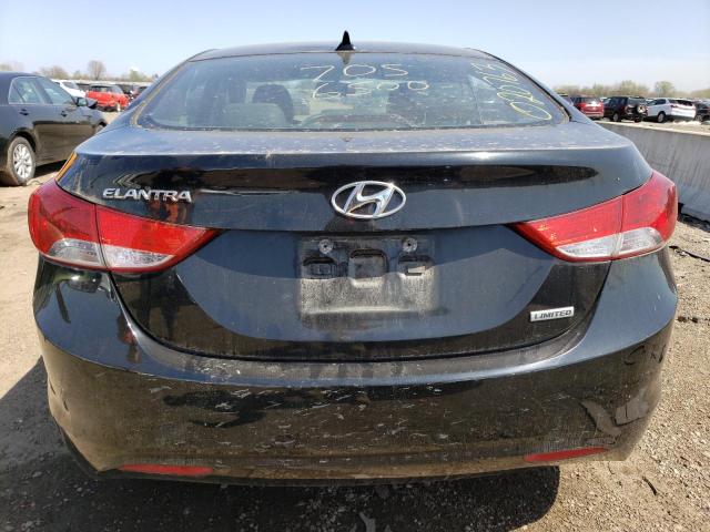 KMHDH4AE3CU324483 - 2012 HYUNDAI ELANTRA GLS BLACK photo 6