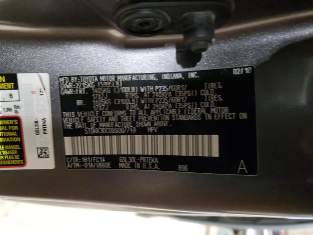 5TDKK3DC0BS007748 - 2011 TOYOTA SIENNA LE GRAY photo 13