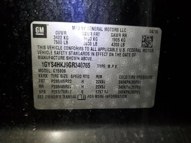 1GYS4HKJ9GR340765 - 2016 CADILLAC ESCALADE ESV LUXURY BLACK photo 13