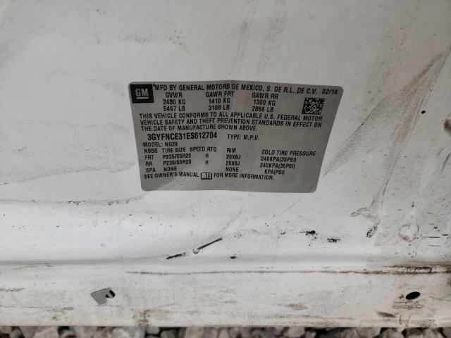 3GYFNCE31ES612704 - 2014 CADILLAC SRX PERFORMANCE COLLECTION Ақ фото 10