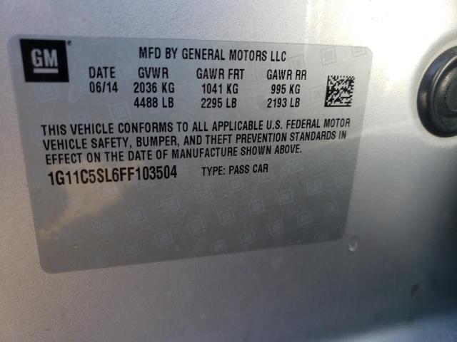 1G11C5SL6FF103504 - 2015 CHEVROLET MALIBU 1LT 银色 照片 13