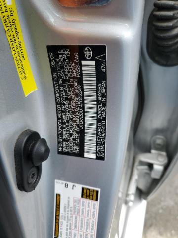 JTDKN3DU1A0042249 - 2010 TOYOTA PRIUS ვერცხლისფერი ფოტო 12