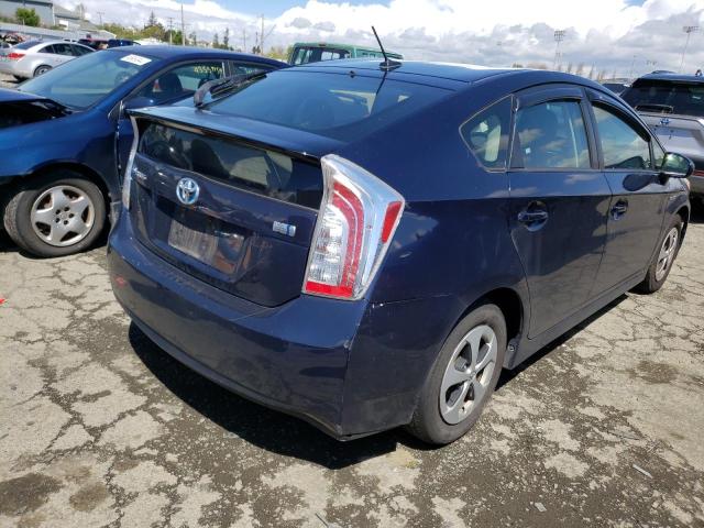 JTDKN3DU9C1535500 - 2012 TOYOTA PRIUS BLUE photo 3