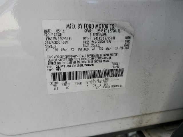 2LMTJ8LR1GBL70028 - 2016 LINCOLN MKX RESERVE 白色 照片 13