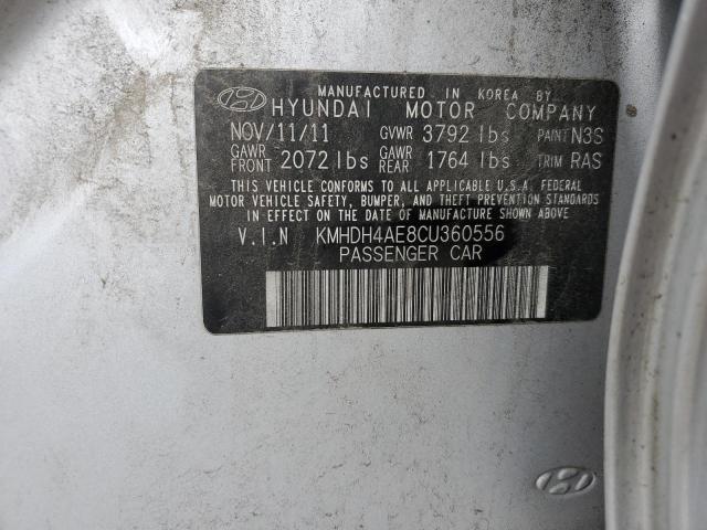 KMHDH4AE8CU360556 - 2012 HYUNDAI ELANTRA GLS SILVER photo 13